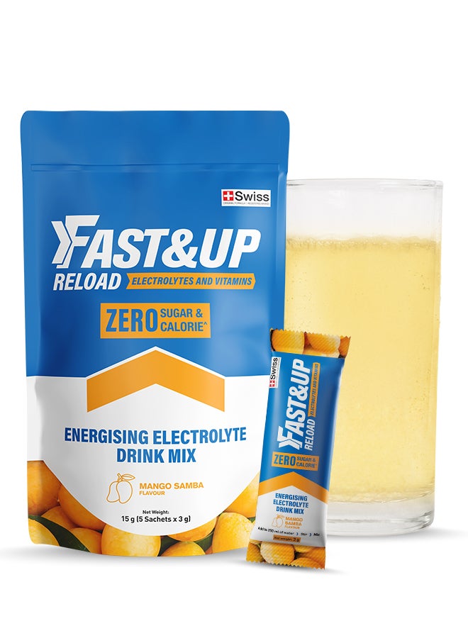 FAST&UP Reload - Zero Sugar Instant Hydration Sticks - Mango Samba Flavour - Image 1