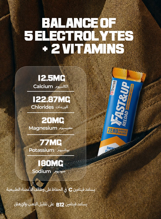 FAST&UP Reload - Zero Sugar Instant Hydration Sticks - Mango Samba Flavour - Image 2