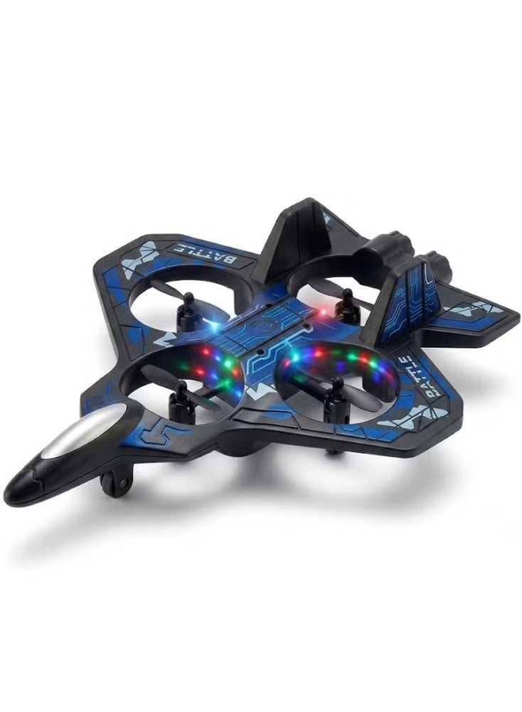 Mini Remote Control Drone – Fighter Jet Design – 4 Propellers – LED Lights – Wireless RC Aircraft for Indoor Play - Image 2
