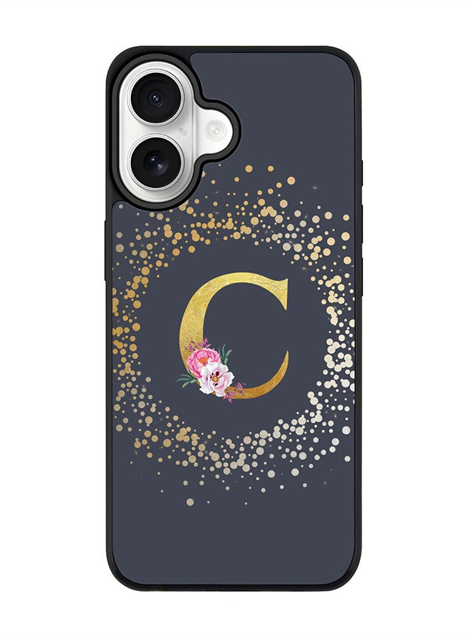 Stylizedd iPhone 17 Case, [Compatible with MagSafe] Slim Magnetic cover Phone Case iPhone 17 -Custom Monogram Floral - C  (Grey ) - Image 1