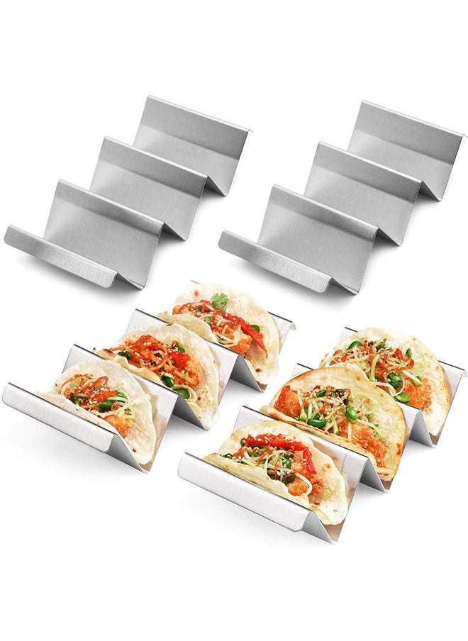 LENND Taco Holder Stand - Set of 4 - Oven & Grill Safe Stainless Steel Taco Racks With Handles - Fill & Serve Tacos With Ease - Taco Trays  - Image 1
