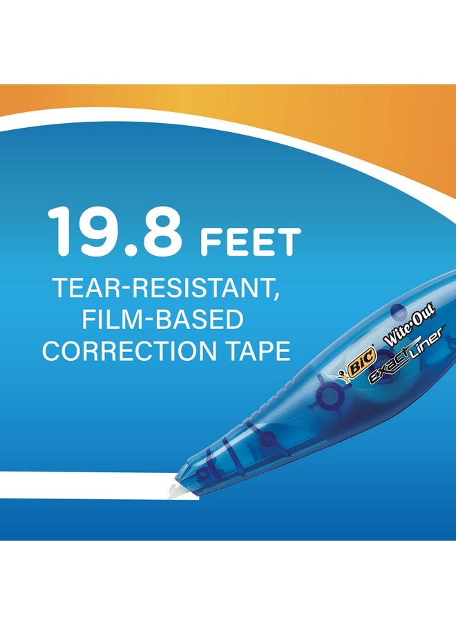 BIC Wite-Out Brand Exact Liner Correction Tape, 19.8 Feet, 10-Count Pack of White Correction Tape, Fast, Clean and Easy to Use Tear-Resistant Tape Office or School Supplies