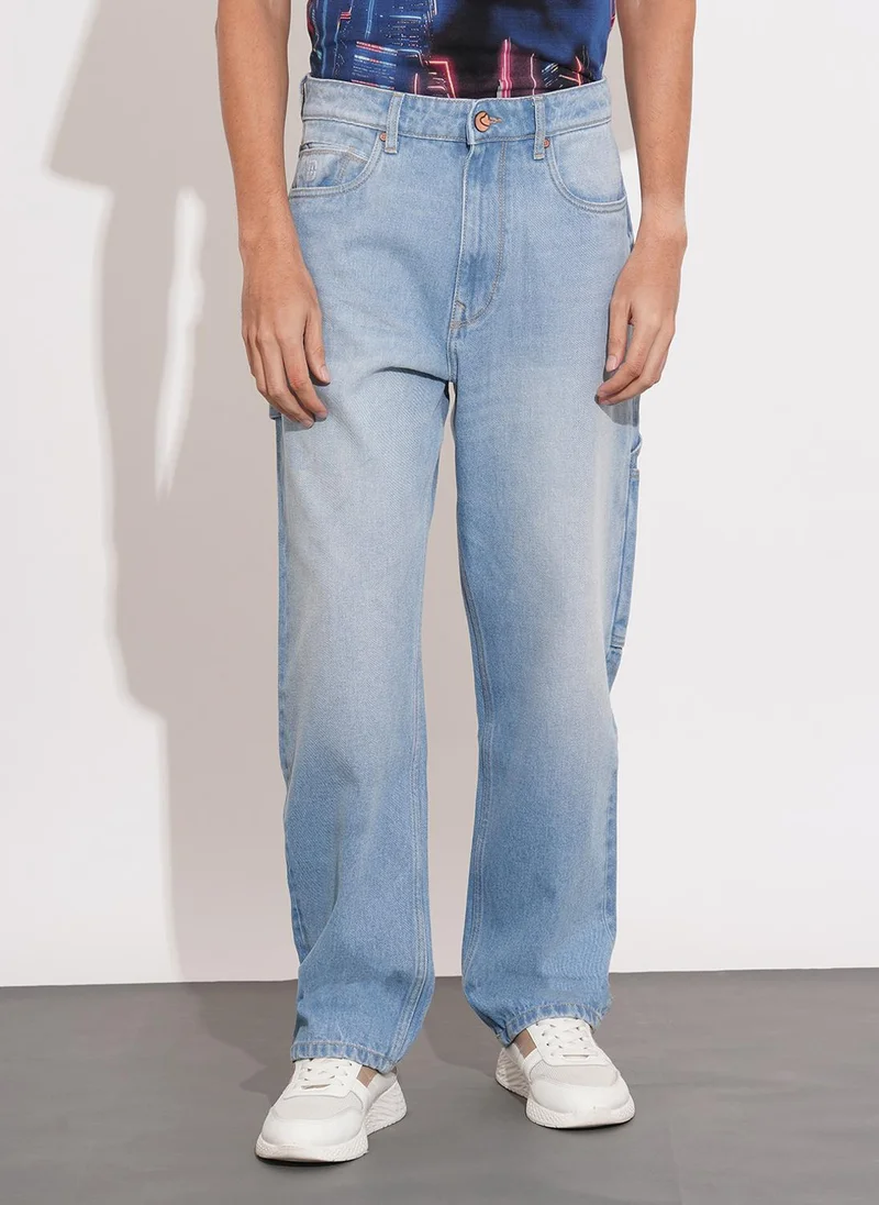 Being Human Men Relaxed Fit Mid-Rise Light Fade Jeans
