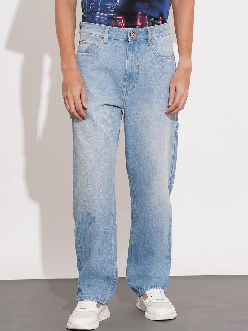 Being Human Men Relaxed Fit Mid-Rise Light Fade Jeans