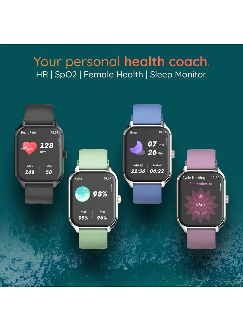 Pebble Cruise 1.96" Infinite Display Smartwatch for Men and Women, Bluetooth Calling, Heart Rate Monitoring, AI Voice Assistant