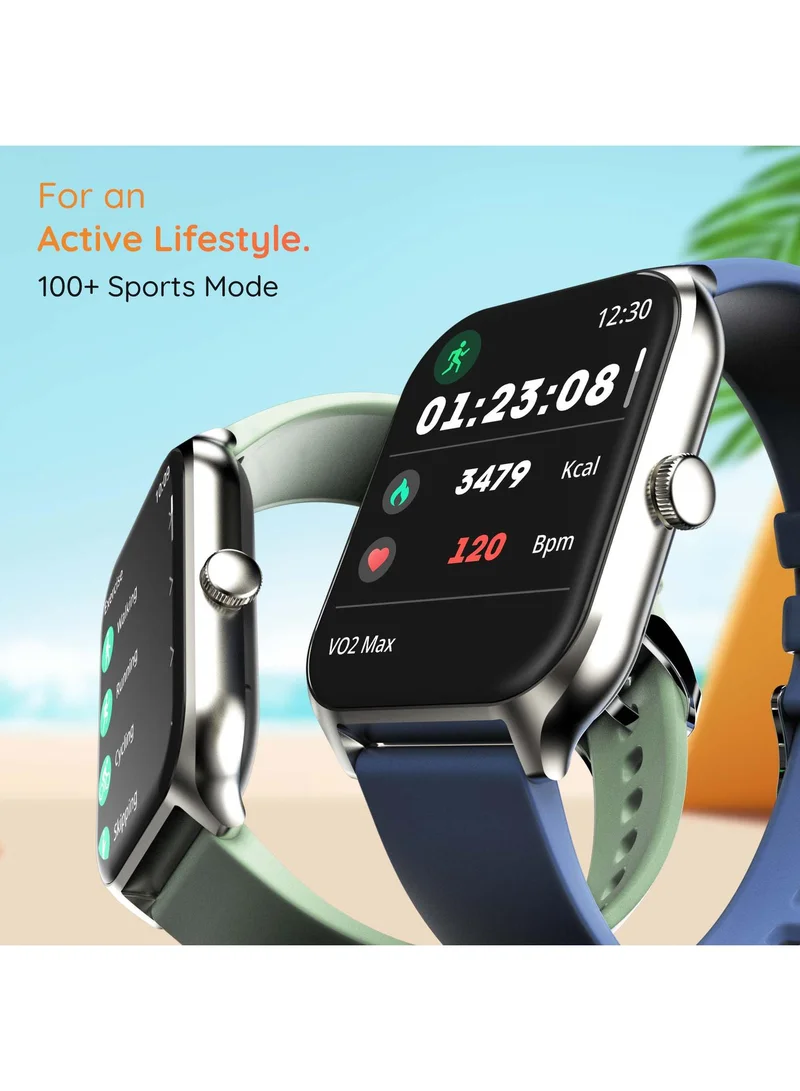 Pebble Cruise 1.96" Infinite Display Smartwatch for Men and Women, Bluetooth Calling, Heart Rate Monitoring, AI Voice Assistant