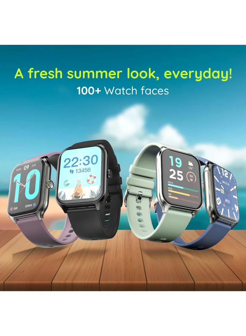 Pebble Cruise 1.96" Infinite Display Smartwatch for Men and Women, Bluetooth Calling, Heart Rate Monitoring, AI Voice Assistant