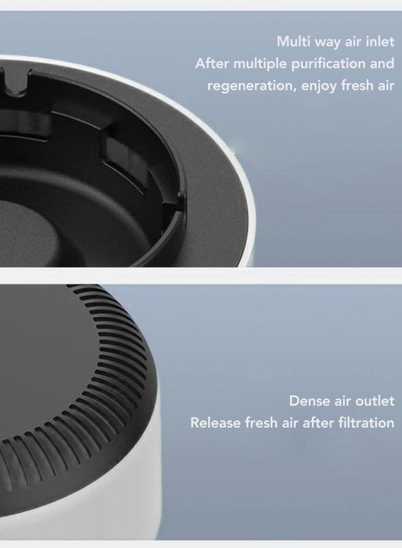 DIGI CORE Smart Ashtray Self Extinguishing, 2 in 1 Air Purifier Ashtray With Filter Multifunctional Smokeless Ashtray Portable Air Purifier Electronic Air Fresher Ash Holder For Home & Car White - Image 5