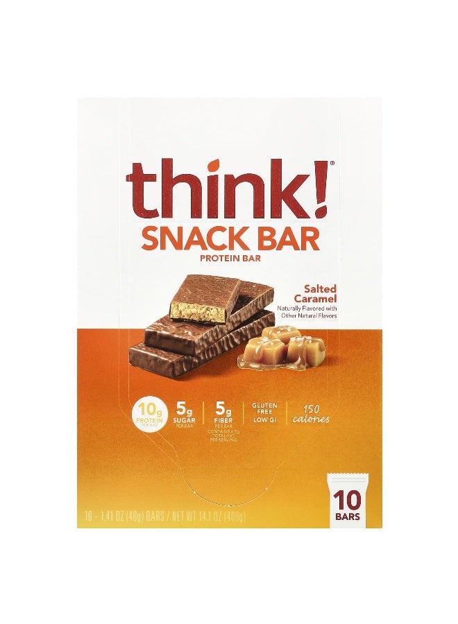 Think !, Protein Snack Bar, Salted Caramel, 10 Bars, 1.41 oz (40 g) Each (Packaging may vary)
