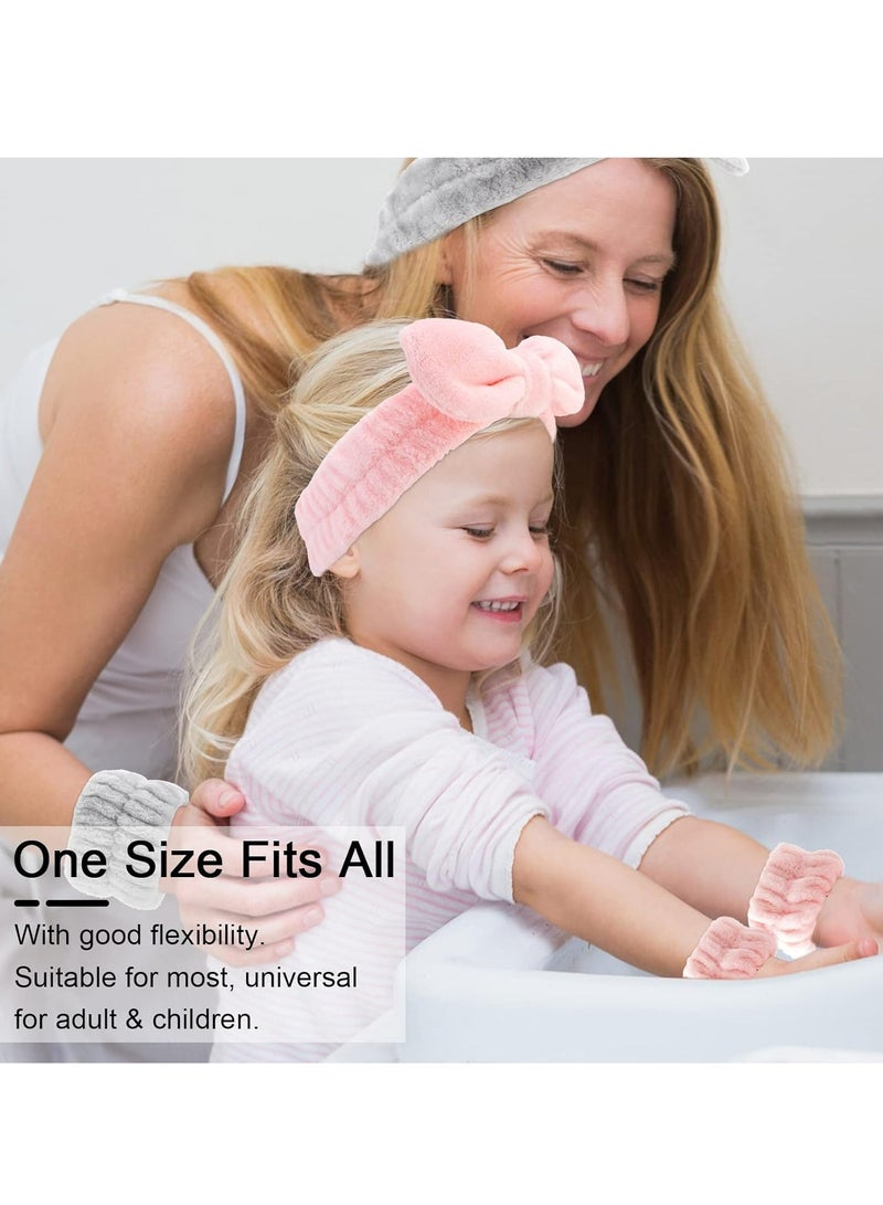 إسكدنيا طقم عصبة رأس وسوار معصم 6 قطع لغسل الوجه والعناية بالبشرة - Image 4