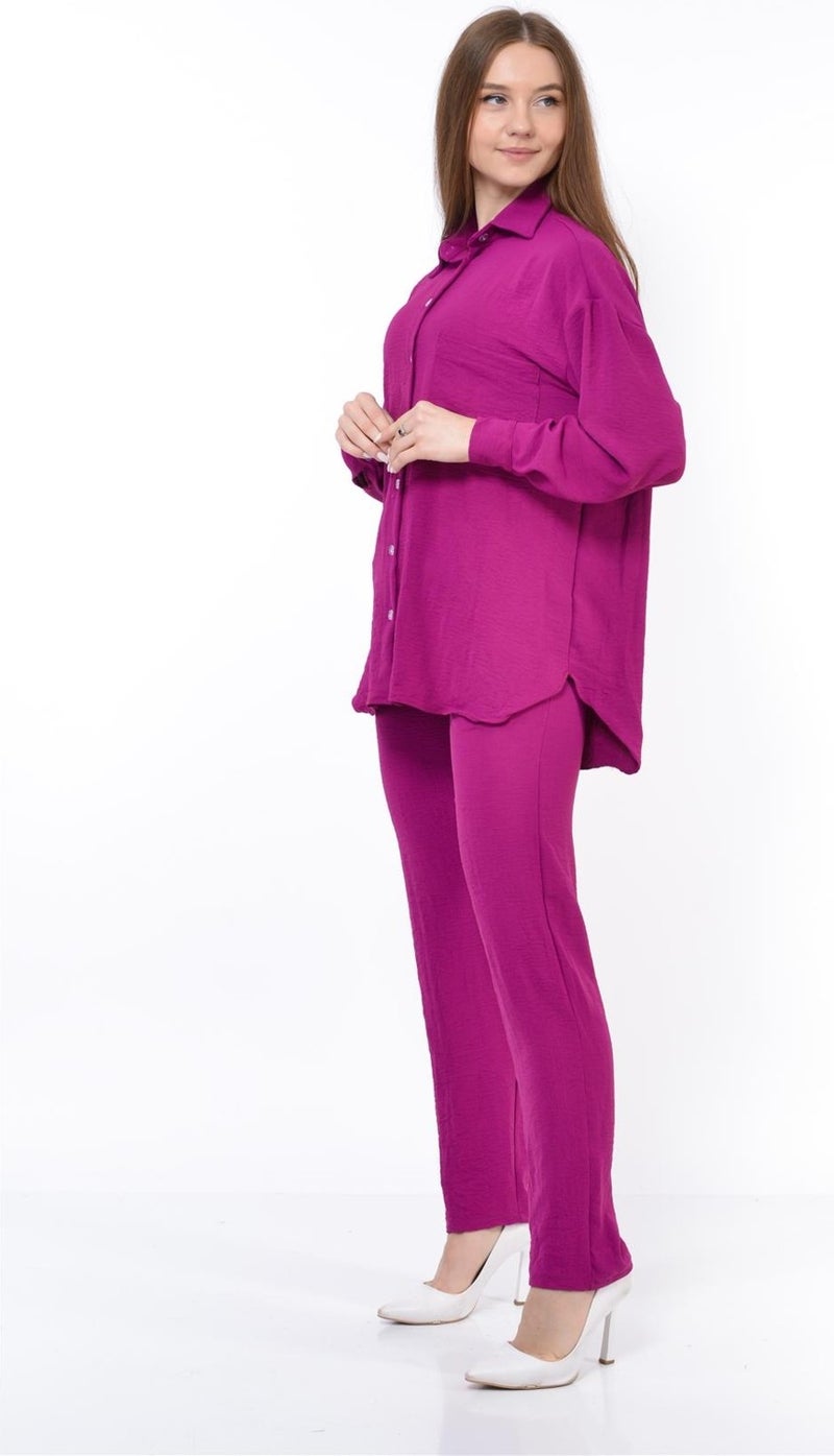 Nuseel Women Aerobin Shirt-Pants Bottom Top Two Piece Set Pomegranate Flower - Image 1