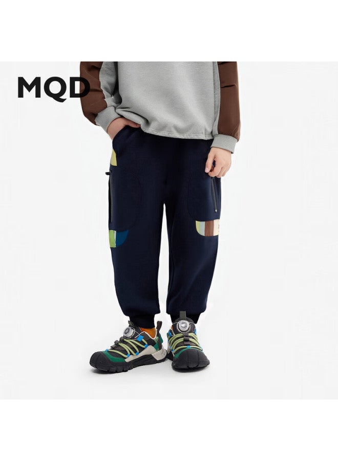 Mqd Boys' Patchwork Sweatpants  Autumn New Loose Fit Kids' Sports Pants - Image 1