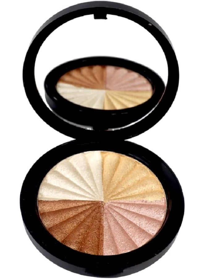 Sandra Highlighter Palette – 4 Shimmering Shades with Vitamin E | Long-Lasting Glow, Moisturizing Silky Texture, Natural Radiant Finish - Image 4