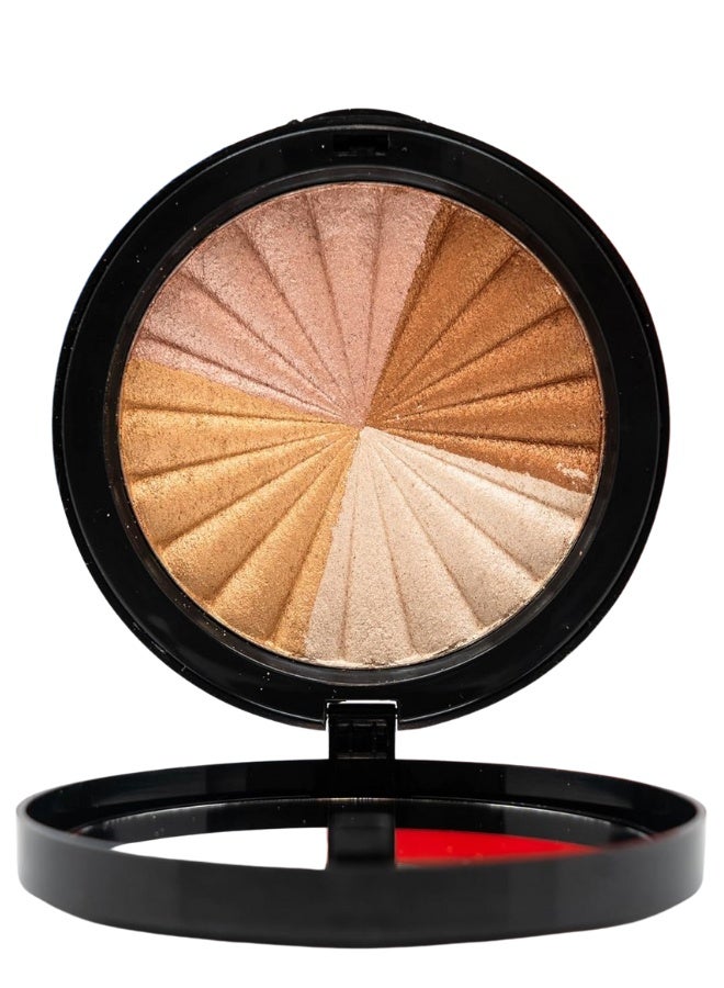 Sandra Highlighter Palette – 4 Shimmering Shades with Vitamin E | Long-Lasting Glow, Moisturizing Silky Texture, Natural Radiant Finish - Image 1