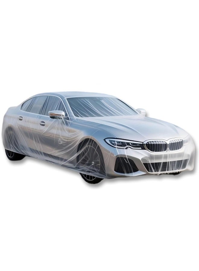 Car Cover Clear Plastic Car Cover, Waterproof Universal Rain Dust Garage Covers with Elastic Band, Cars Covers for Outdoor Snow/Rain Weather Protection (4m x 6.6m) - Image 1