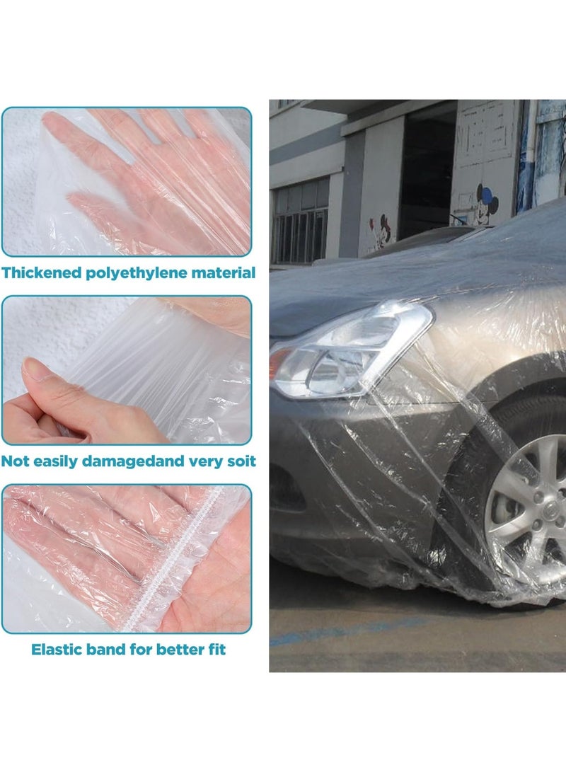 Car Cover Clear Plastic Car Cover, Waterproof Universal Rain Dust Garage Covers with Elastic Band, Cars Covers for Outdoor Snow/Rain Weather Protection (4m x 6.6m) - Image 5