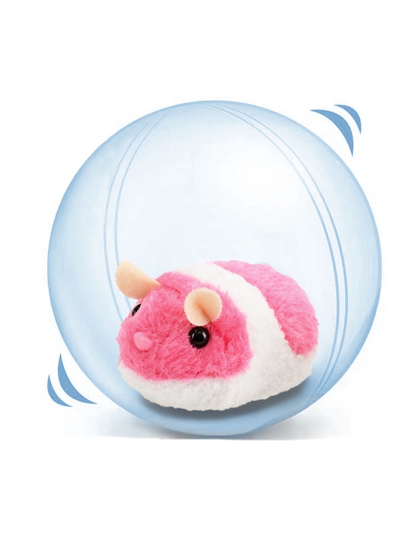 Blue Ball Electronic Pink Hamster Rolling Ball Toy, Simulation Plush Rolling Ball Running Wheel To Amuse Cats And Dogs, Boys And Girls Pet Toys - Image 1