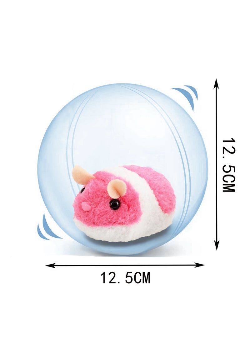 Blue Ball Electronic Pink Hamster Rolling Ball Toy, Simulation Plush Rolling Ball Running Wheel To Amuse Cats And Dogs, Boys And Girls Pet Toys - Image 2