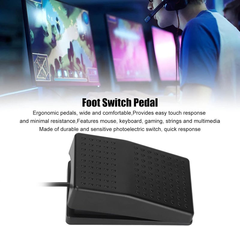 مفتاح القدم USB، دواسة واحدة عالية الحساسية ومريحة للوحة المفاتيح والفأرة مع كابل بطول 2 متر - Image 2