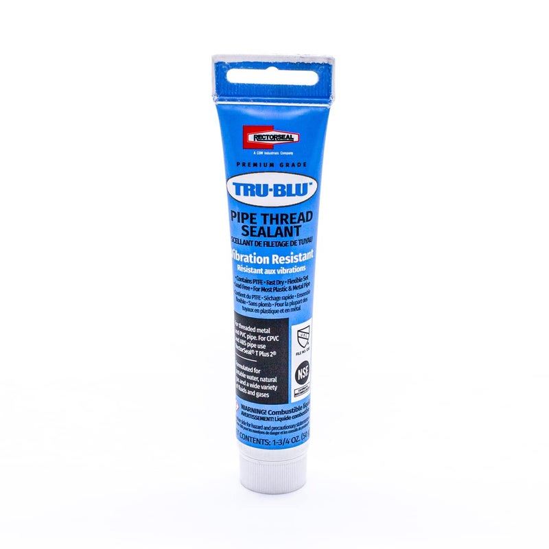RectorSeal Tru-Blu 31780 Pipe Thread Sealant, Fast-Dry, Flexible Set Thread Sealant Designed for High Vibration Environments, PTFE Enriched, Plumbing, 1 3/4 oz - Image 1