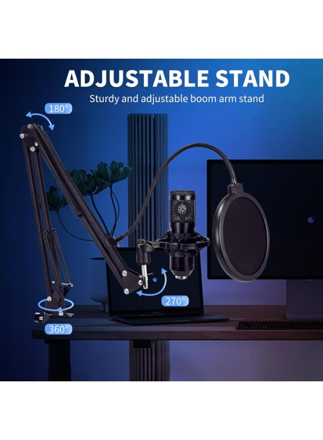 Arabest USB Condenser Microphone,Computer PC Microphone Kit with Adjustable Boom Arm Stand Shock Mount for YouTube Vocal Gaming Streaming  - Image 5