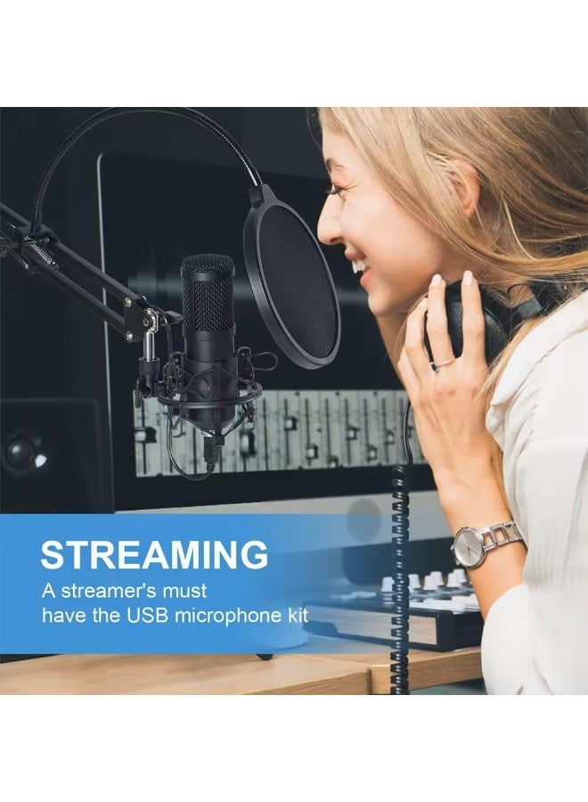Arabest USB Condenser Microphone,Computer PC Microphone Kit with Adjustable Boom Arm Stand Shock Mount for YouTube Vocal Gaming Streaming  - Image 3