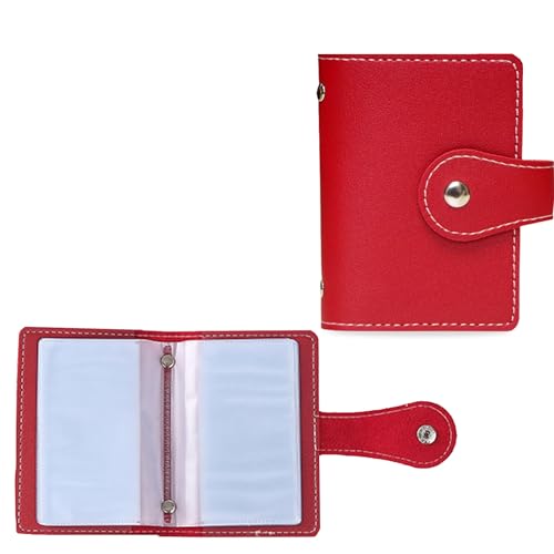 Kraptick 24 Slots Card Holder with 2 Compartments for Cash, Coin for Men and Women - Elegant and Versatile Card Organizer, Credit Cardholder, Card Case, Unisex Card Pouch (Red) - Image 1