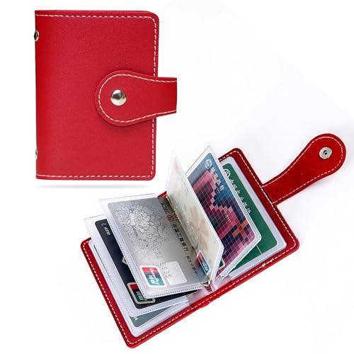 Kraptick 24 Slots Card Holder with 2 Compartments for Cash, Coin for Men and Women - Elegant and Versatile Card Organizer, Credit Cardholder, Card Case, Unisex Card Pouch (Red) - Image 2