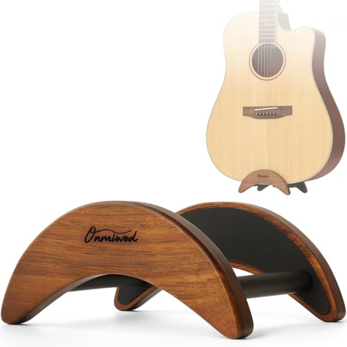 Onmiwod Acoustic Guitar Stand ClipOn SelfStanding Solid Wood Guitar Stand Portable Lightweight Guitar Stand Floor Guitar Holder for Travel and Stage Gift for Acoustic Classic and Folk Guitar LSize - Image 1