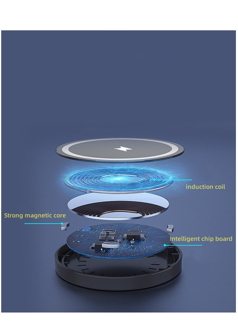 اكسيسن شاحن لاسلكي مغناطيسي متوافق مع سلسلة آيفون 15 و14 و13 و12، لوحة شحن سريع بقوة 15 واط (منفذ أبيض من النوع c) - Image 5