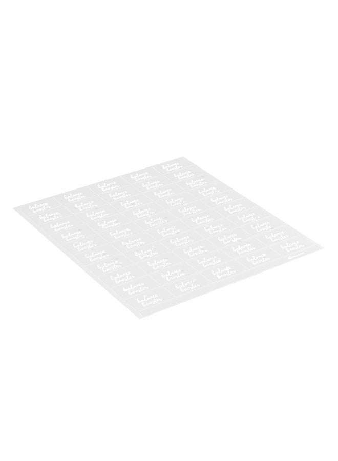 Restaurantware 1.9 x 1 Inch Balance Booster Juice Bottle Labels, 100 Self-Adhesive Labels For Bottles - Resists Condensation, For Drink Pouches, Clear With White Font Plastic Water-Resistant Labels - Image 1