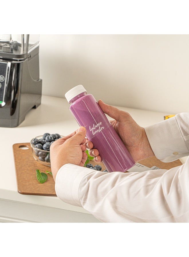 Restaurantware 1.9 x 1 Inch Balance Booster Juice Bottle Labels, 100 Self-Adhesive Labels For Bottles - Resists Condensation, For Drink Pouches, Clear With White Font Plastic Water-Resistant Labels - Image 5