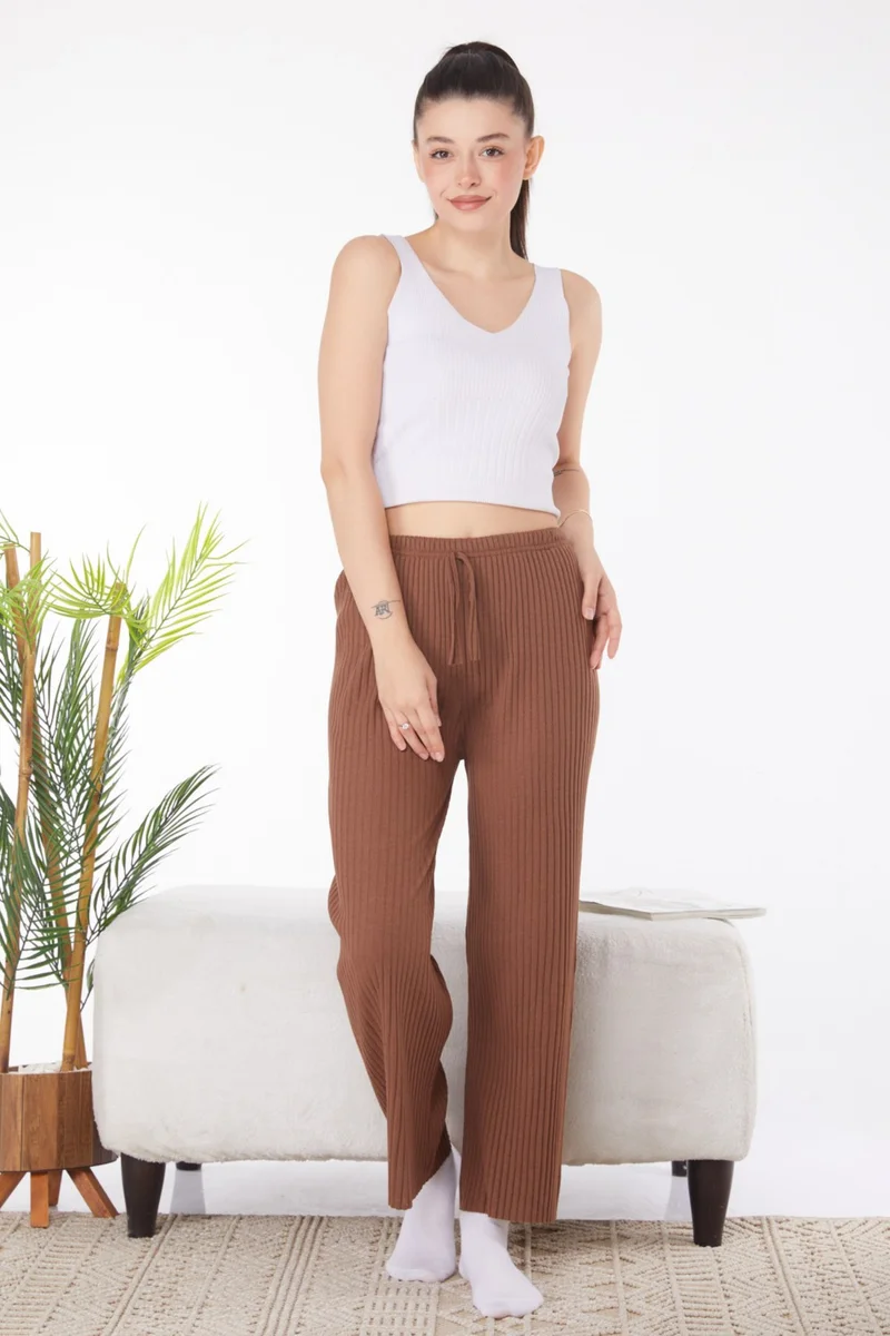 Tofisa Plain Medium Women's Tan Pajama Bottom - 25855