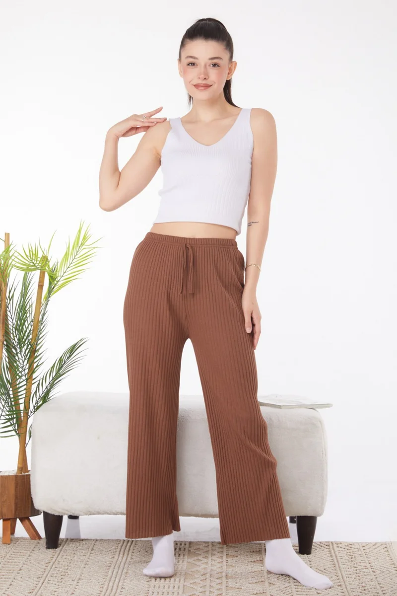 Tofisa Plain Medium Women's Tan Pajama Bottom - 25855