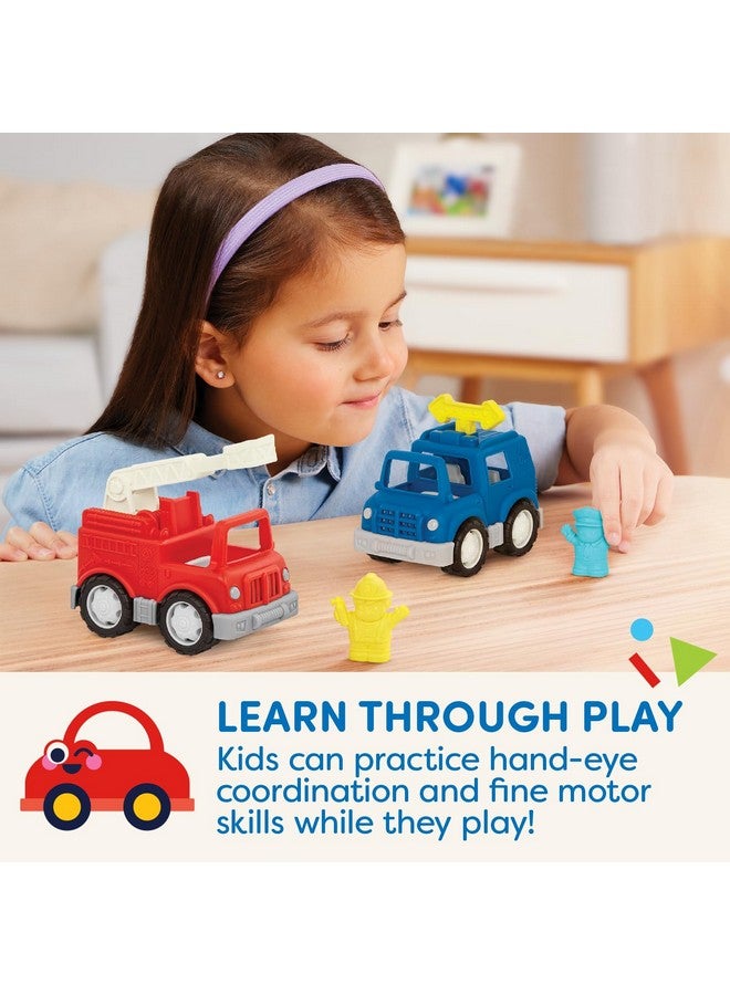 BATTAT - Wonder Wheels - Toy Emergency Vehicles - Ambulance, Police Car, Fire Truck - Rescue Set For Kids - Movable Parts - 1 Year + - Emergency Vehicles (Pack Of 3) - Image 4