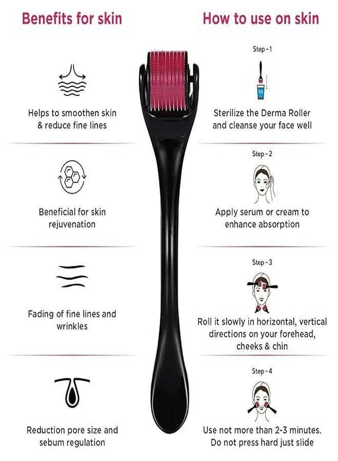 HOMEZZA Derma Roller For Hair Growth 0.5 Mm With 540 Titanium Needles|Repairs Damaged Hair, Activates Hair Follicles|For Hair Fall & Hair Thickening|Reduces Acne Scars|Safe & Effective To Use, 80 Grams - Image 4
