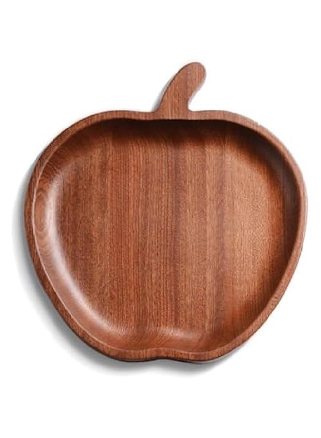Premium Wenge Wood Serving Tray Collection - Multipurpose, Artisanal Tableware with Unique Shapes for Home Decor, Entertaining, and Organizing (Apple Delight Tray) - Image 1