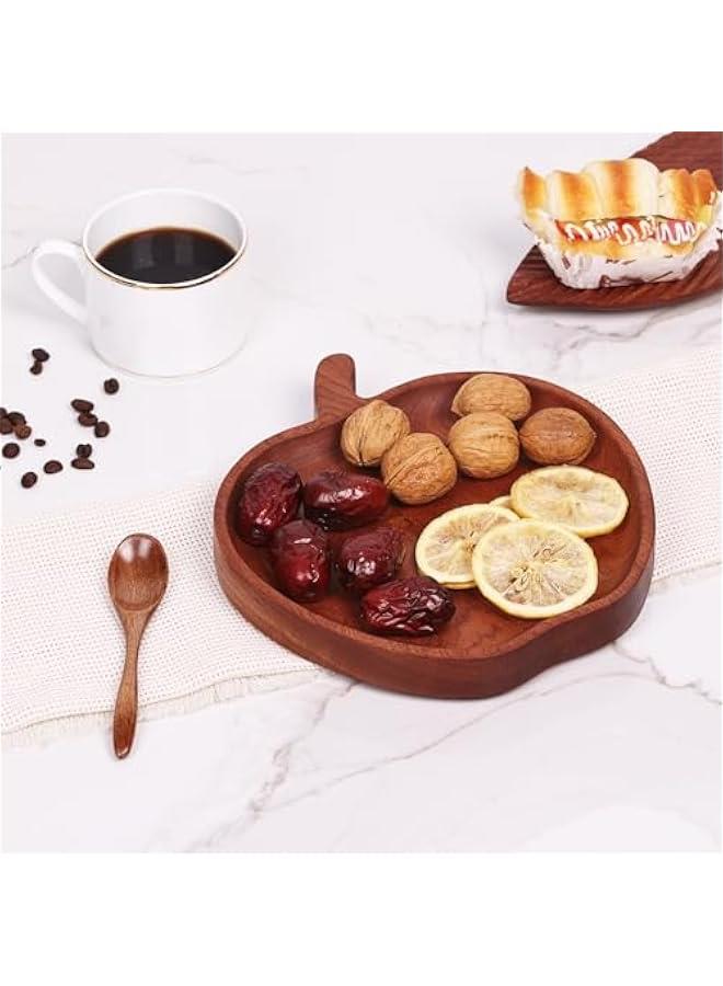 Premium Wenge Wood Serving Tray Collection - Multipurpose, Artisanal Tableware with Unique Shapes for Home Decor, Entertaining, and Organizing (Apple Delight Tray) - Image 2