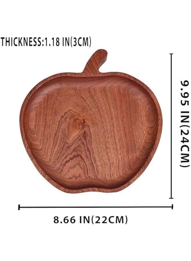 Premium Wenge Wood Serving Tray Collection - Multipurpose, Artisanal Tableware with Unique Shapes for Home Decor, Entertaining, and Organizing (Apple Delight Tray) - Image 5