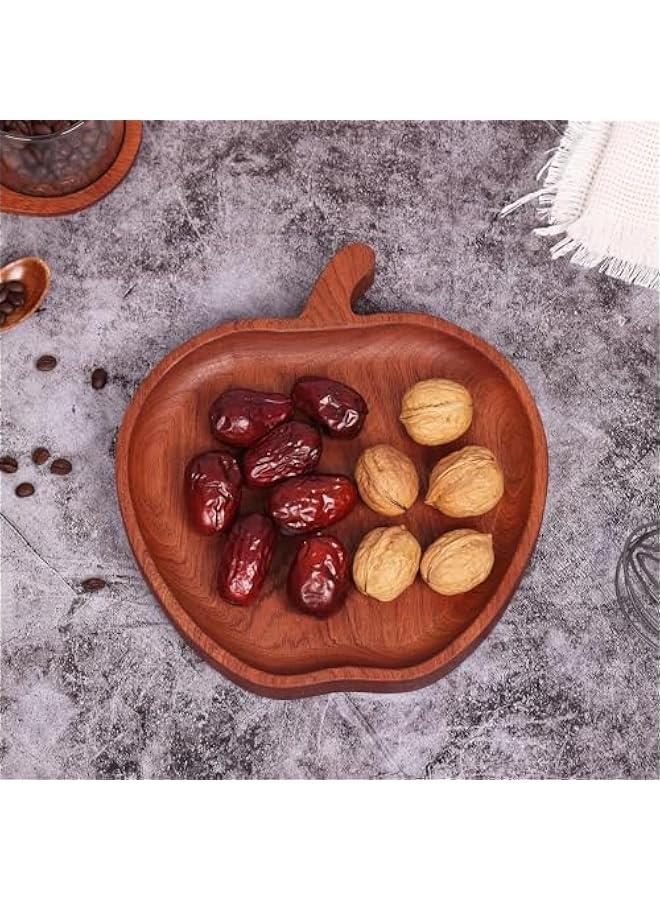 Premium Wenge Wood Serving Tray Collection - Multipurpose, Artisanal Tableware with Unique Shapes for Home Decor, Entertaining, and Organizing (Apple Delight Tray) - Image 3