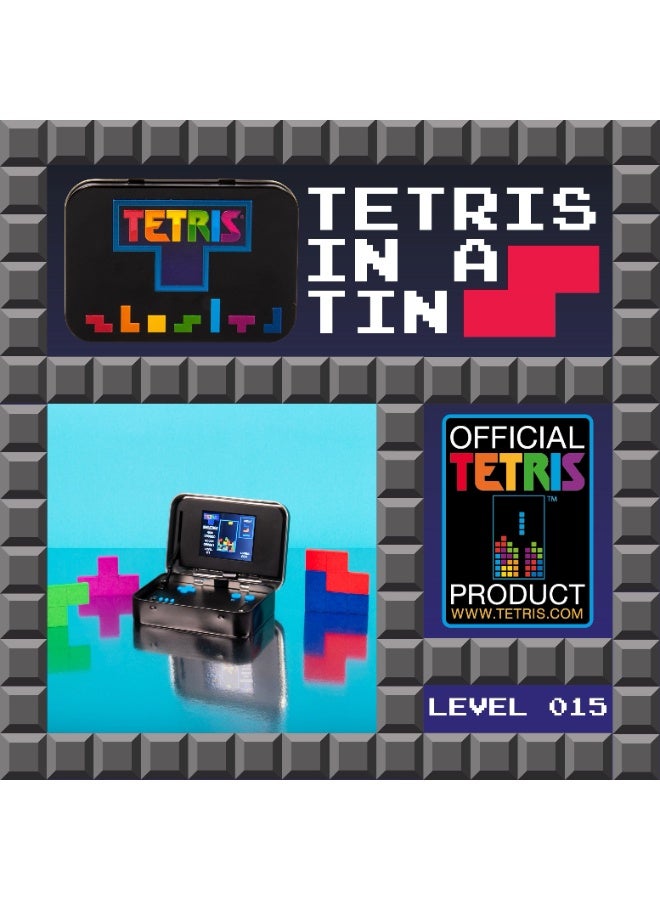 Tetris Arcade in a Tin Retro Handheld Electronic Game in Collectible Metal Tin for Kids & Adults - Image 3