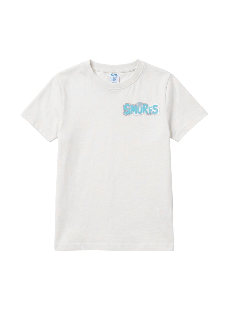 Trucare The Smurfs Logo Graphic T-Shirt for Kids | Minimalist Character Casual Crew Neck Tee - Image 5