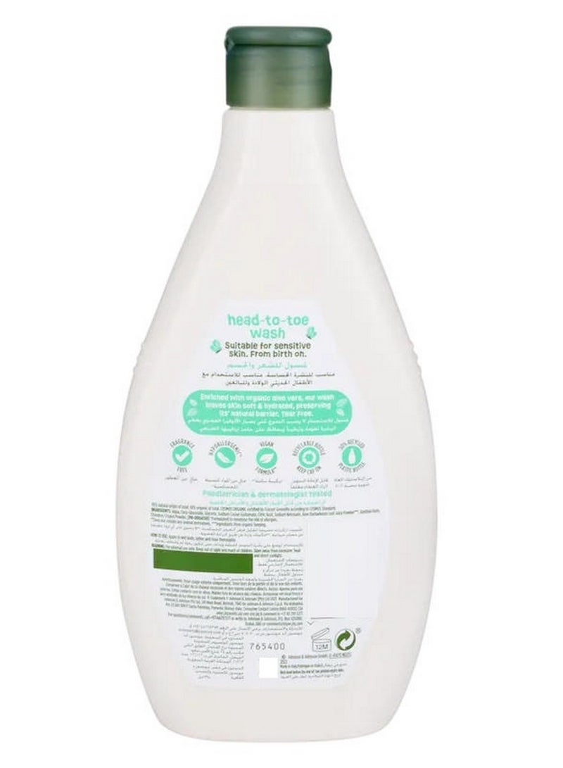 Johnson's Naturally Sensitive Head To Toe Wash With Organic Aloe Vera 395 ML - Image 2