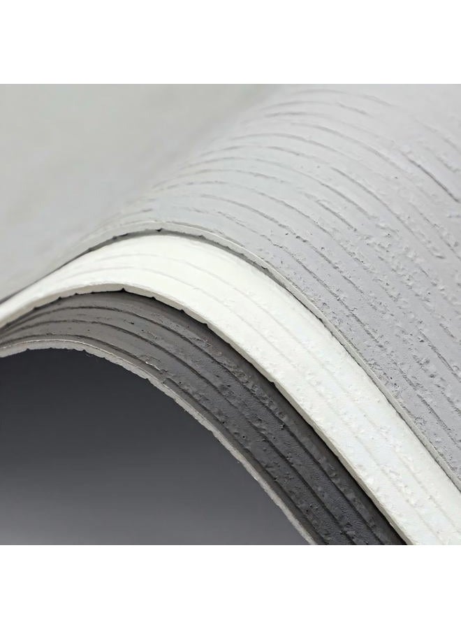 Chejiaye لفافة 3D مزيفة من الحجر قابلة للإزالة واللصق - 15.7"x110" لوحات جدران من رغوة PVC سميكة، مقاومة للماء ومانعة للصوت لتزيين الجدران بتصميم ملمس الأسمنت، رمادي الأسمنت لتزيين غرفة المعيشة وغرفة النوم (أبيض فاتح) - Image 1