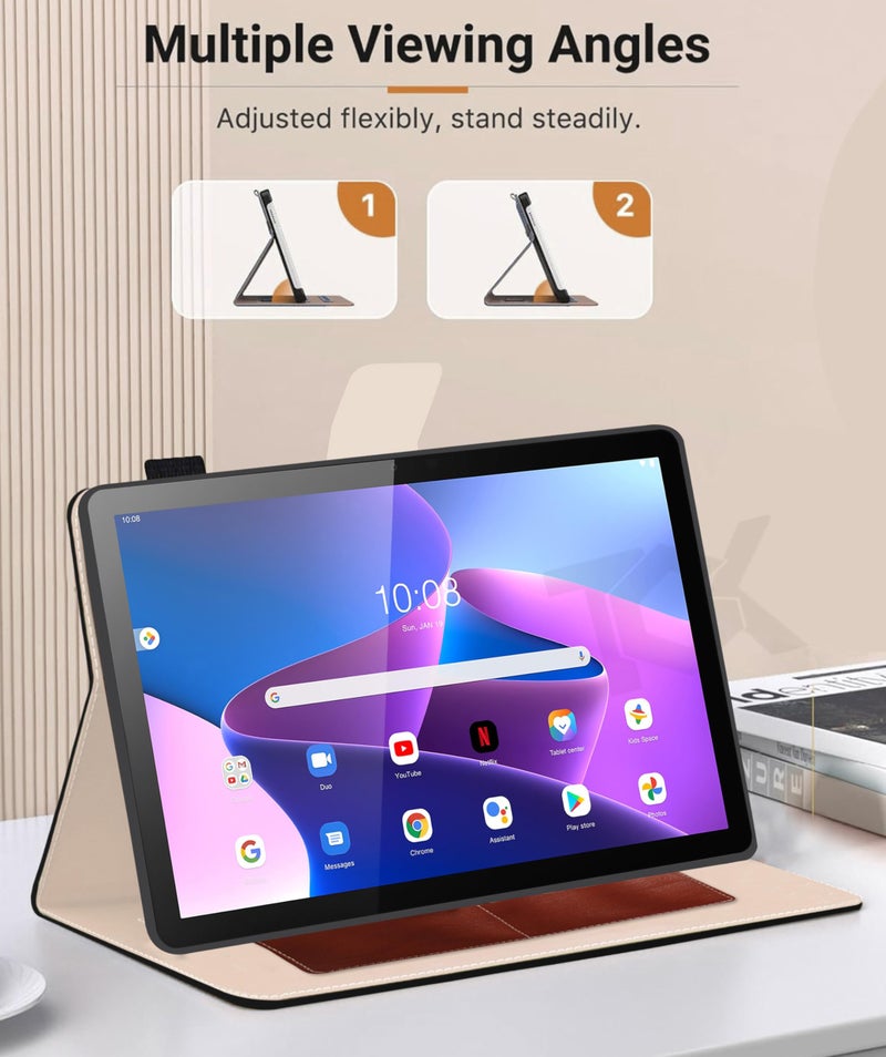 TGK Flip Case Cover for Lenovo Tab M10 FHD 3rd Gen 10.1 inch TB328FU TB328XU with Stylus Holder (Black) - Image 4