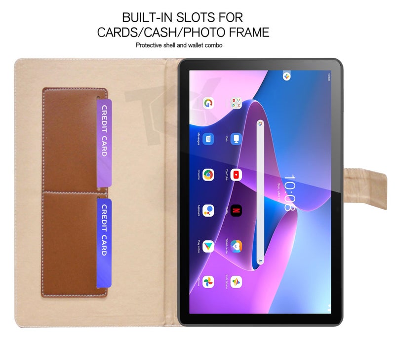 TGK Flip Case Cover for Lenovo Tab M10 FHD 3rd Gen 10.1 inch TB328FU TB328XU with Stylus Holder (Black) - Image 5