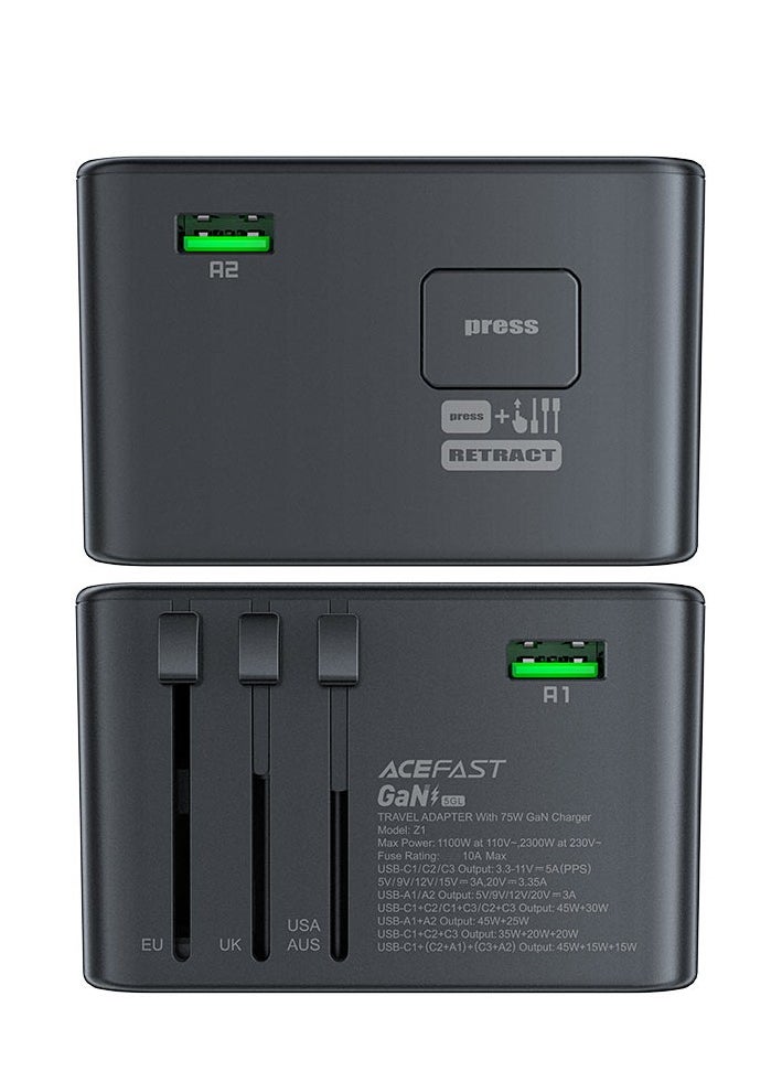 ACEFAST Charging Adapter Z1 2300W + PD75W GaN (3xUSB-C+2xUSB-A)  - Image 3