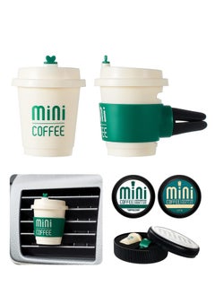 Car Air Fresheners, Mini Coffee Cup, Creative Automotive Air Outlet Vent Aroma, Cartoon Car Vent Air Fresheners with 2 Fragrances, Coffee Capsule Car Interior Perfume Decoration