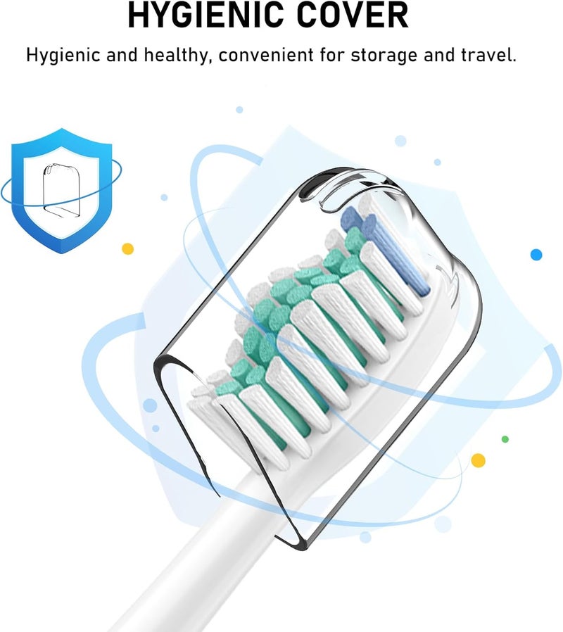 ELFIN 8 Pack Electric Toothbrush Replacement Heads for Philips Sonicare with Soft Dupont Bristles - Image 3