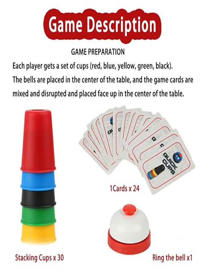null - Mowytii Stacking Cups Game, Party Interactive Board Game,Flying Stacking Cups Classic Family Game,for Boys and Girls with 24 Picture Cards and 30 Cups - Image 1